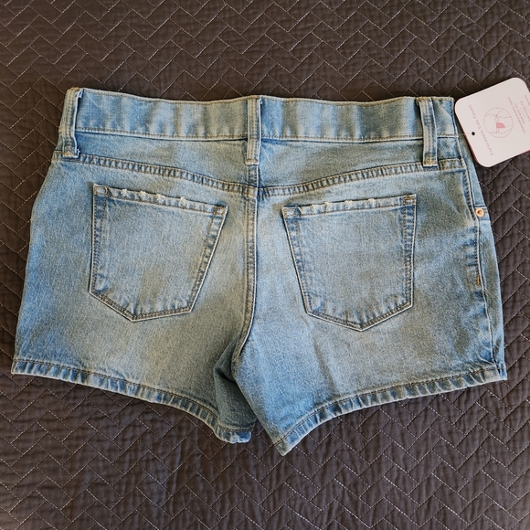 Ingrid & Isabel Maternity Denim Midi Short Expandable Panels Distressed Sz 2/26 - Picture 2 of 12